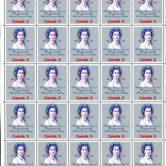 CANADA - MINT SHEET OF 25 STAMPS - VFNH - SCOTT 620 - ROYAL VISIT. (FLUORECENT)