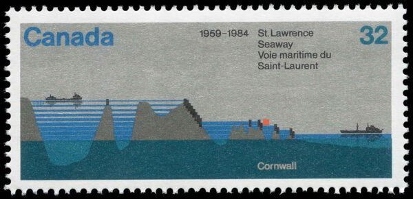 Canada Stamp #1015 - Seaway Locks (1984)