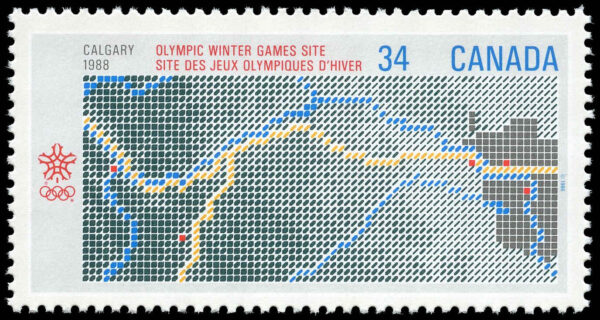 Canada Stamp #1077 - Map (1986) 34¢
