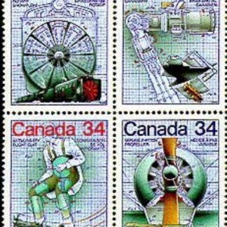 Canada Stamp #1102a - Canada Day - Science and Technology - 1 (1986) 4 x 34¢