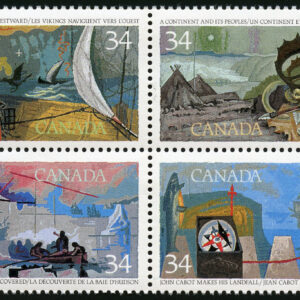 Canada Stamp #1107a - Exploration of Canada-1 (1986) 4 x 34¢ Se-tenant block (1104-1107)