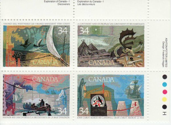CANADA PB 1107A (w/1104i) , (1986) EXPLORATION OF CANADA, MINT NH