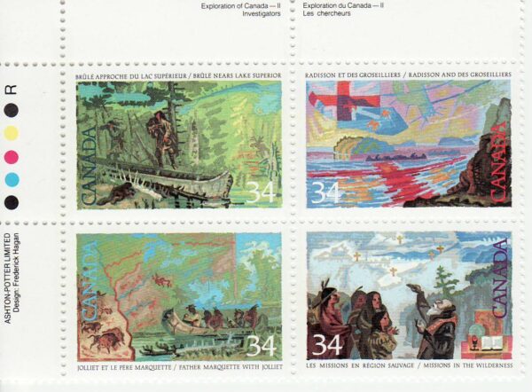 Canada PB #1129a - Exploration of Canada-2 (1987) 4 x 34¢