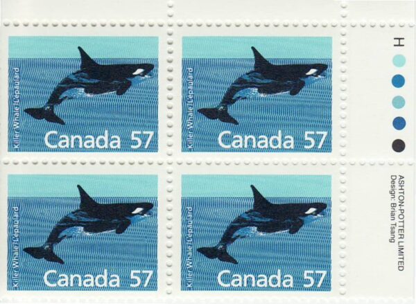 Canada PB #1173i - Killer Whale (1988) 57¢ Harrison Paper