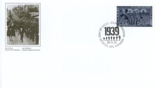 Canada FDC #1260 - Canada Declares War (1989) 38¢ - Image 2