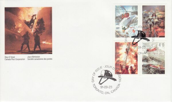 Canada FDC #1333a - Dangerous Occupations (1991) 4 x 40¢