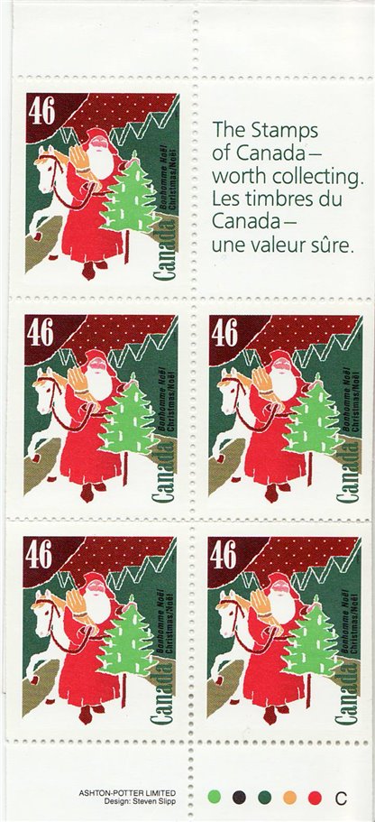 Canada Stamp Booklet #135 #1340 - Bonhomme Noël, France (1991) - Image 2