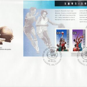Canada FDC #1344 - Basketball (1991) 1 x 40¢, 1 x 46¢, 1 x 80¢