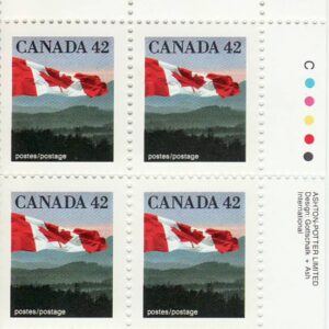 Canada Stamp #1356 - Flag over Hills (1991)