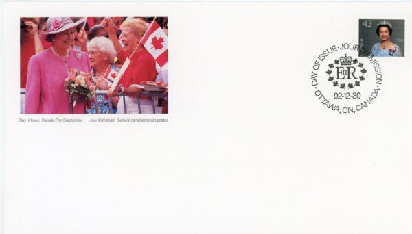 Canada FDC PB#1358 - Queen Elizabeth II (1992) 43¢ - Image 2