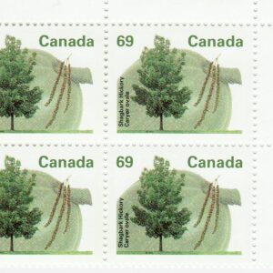 Canada PLATE BLOCK #1369I - Shagbark Hickory (1994) 69¢