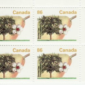 Canada PLATE BLOCK #1372i - Bartlett Pear (1994) 86¢