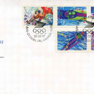 Canada FDC #1403a - Winter Olympics (1992) 5 x 42¢