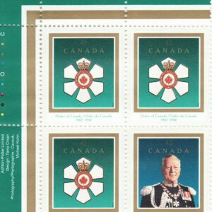 Canada Stamp #1447a - Order of Canada / Roland Michener(1992)