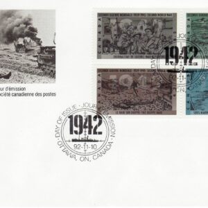 CANADA FDC - 1451A - 1992 The 50th Anniversary of Second World War