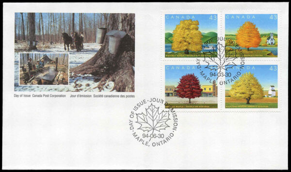 Canada FDC SET#1524 - Canada Day-Maple Trees (1994) 12 x 43¢ - Image 4