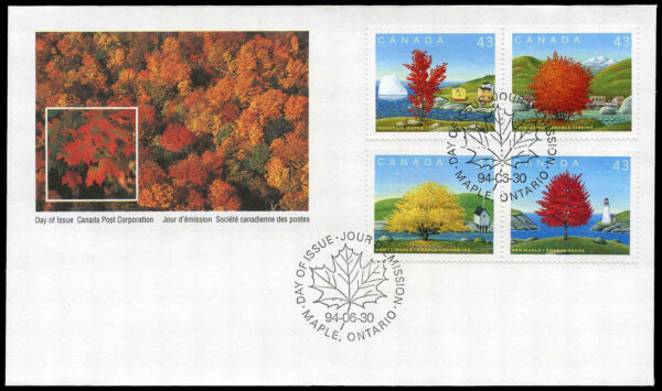 Canada FDC SET#1524 - Canada Day-Maple Trees (1994) 12 x 43¢ - Image 3