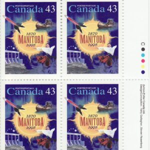 Canada PLATE BLOCK #1562 - Manitoba (1995) 43¢