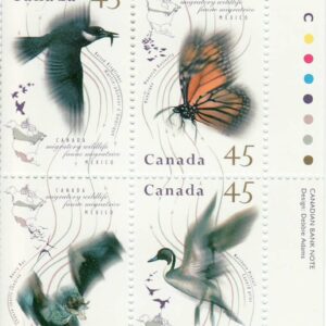 Canada Stamp #1567a - Migratory Wildlife (1995) 4 x 45¢