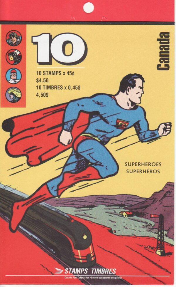 Canada Stamp Booklet - #BK185 (1995) $4.5 - Comic Book Superheroes