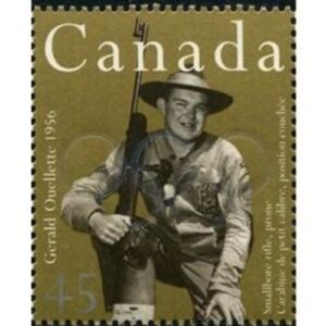 Canada Stamp #1611 - Gerald Ouellette, prone, 1956 (1996) 45¢