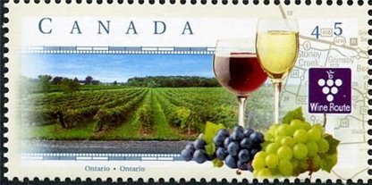 Canada Stamp #1652 - Wine Route, Ontario (1997) 45¢