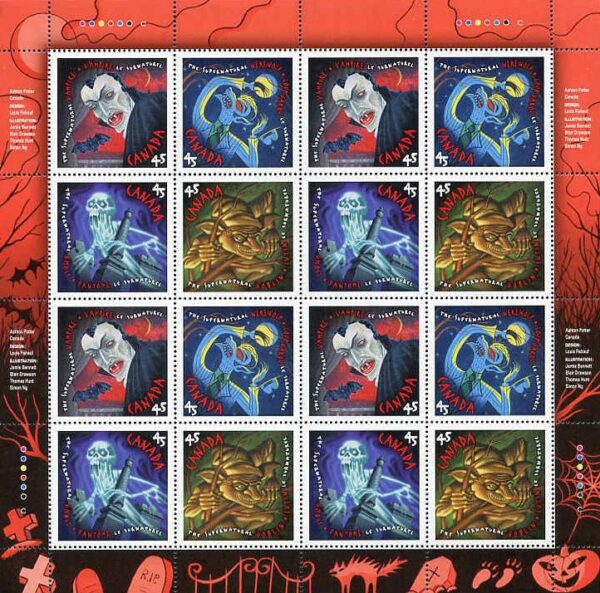 Canada Stamp #1668a - The Supernatural (1997) 4 x 45¢