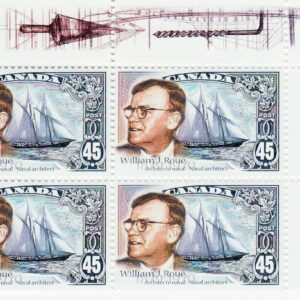 Canada PLATE BLOCK #1738 - W.J. Roué (1879-1970) and the Bluenose (1998) 45¢