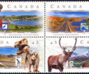 Canada Stamp #1742a - Scenic Highways - 2 (1998) 4 x 45¢ Se-tenant block  (1739-1742)