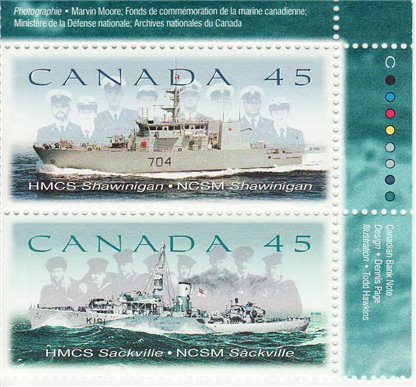 Canada Stamp #1763a - Canadian Naval Reserve (1998) 2 x 45¢ - Image 2