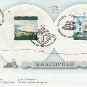 FDC Canada Stamp #1779 - The Marco Polo under full sail (1999) & Australia #1631a