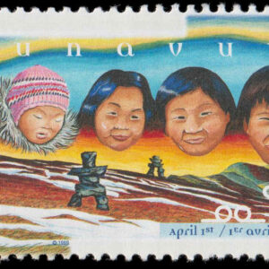Canada Stamp #1784 - Inuit faces and landscape (1999) 46¢