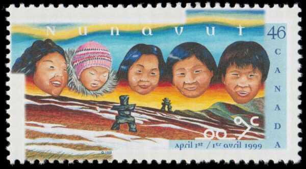 Canada Stamp #1784 - Inuit faces and landscape (1999) 46¢