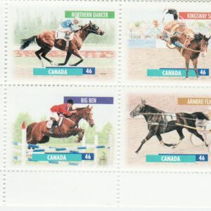 Canada Stamp PB#1794a - Canadian Horses (1999) 4 x 46¢ Se-tenant block or horizontal strip of 4 (1791-1794)