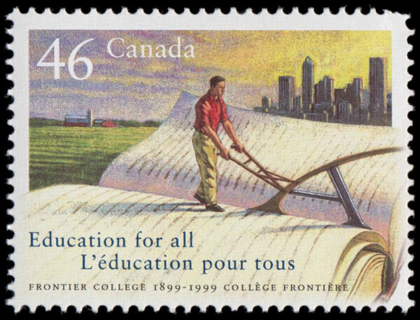 Canada Stamp #1810 - Frontier College farmer ploughing an open book (1999) 46¢ - Image 2