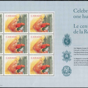 Canada Stamp #1856i - S/Sheet - Elizabeth, The Queen Mother (2000) 95¢ x 9 (F)