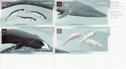 Canada PB#1871a - Whales (2000) 4 x 46¢ - Image 2