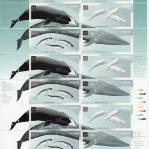 Canada STAMP SHEET#1871a - Whales (2000) 4 x 46¢