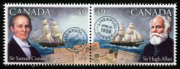 Canada Stamp #2042a - Pioneers of Transatlantic Mail Service (2004) 2 x 49¢