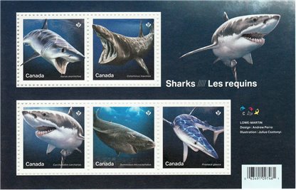 Canada Stamp #3105 - Sharks (2018)