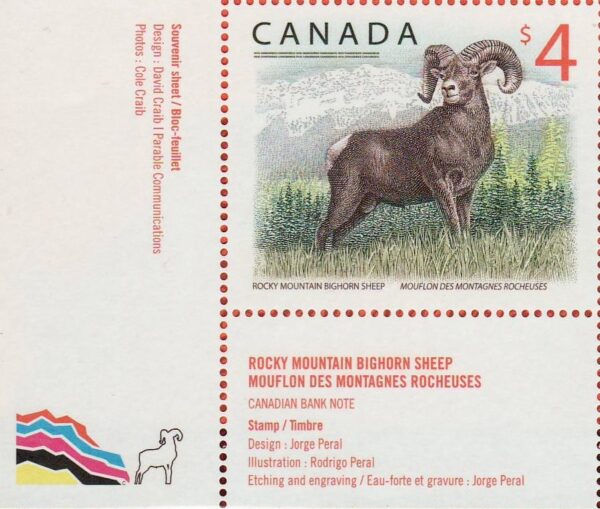 Canada Stamp #3129 - Rocky Mountain Bighorn Sheep (2018) - Image 2