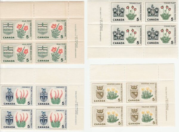Canada Stamp #418-429 PLATE BLOCK SET 1964-1966 - Image 2