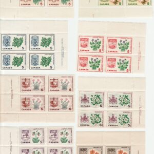 Canada Stamp #418-429 PLATE BLOCK SET 1964-1966
