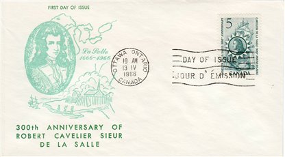 Canada FDC #446 - Cavelier de La Salle (1966) 5¢