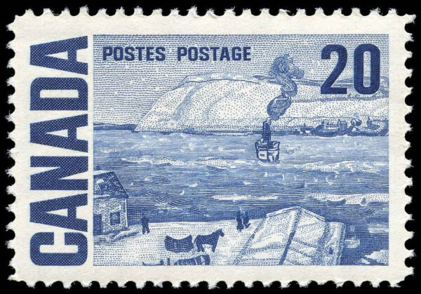 Canada Stamp #464iii - The Ferry, Quebec, by J.W. Morrice (1972) 20¢ LF, PVA - Image 2