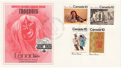 Canada FDC #579ai, 581a - Iroquoian Indians (1976) 4 x 10¢