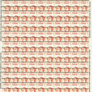 Canada SHEET - PRECANCELLED - #586xxIii - Sir John A. MacDonald (1973) 1¢, NF