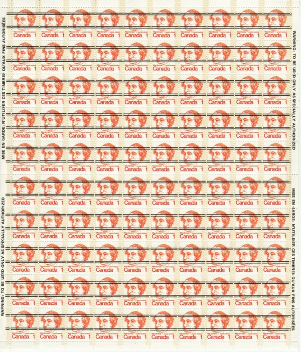 Canada SHEET - PRECANCELLED - #586xx - Sir John A. MacDonald (1973) 1¢, DF