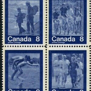Canada Stamp #632ai - "Keep Fit" Summer Sports (1974) 4 x 8¢