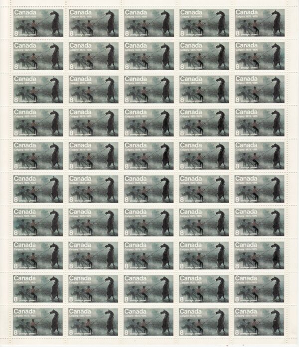 Canada SHEET #667 - Calgary Stampede (1975) 8¢ W/VARIETIES